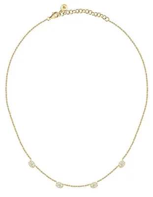 Image de Collier plaqué or étincelant avec pavé de zircone cubique`  SAZB02