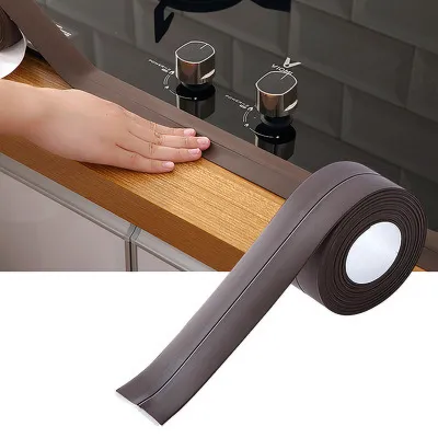 Immagine prodotto di Striscia di tenuta, nastro sigillante in PVC autoadesivo, sigillante decorativo, protezione angolare impermeabile, colore marrone
