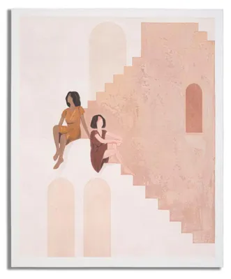 Image de Peinture multicolore sur toile, représentant une femme, dimensions 80 x 3,7 x 100 cm