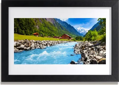 Produktbild von Bild 30x20 MDF-Rahmen Wandkunst Berge Fluss-Landschaft