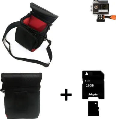 Produktbild von K-S-Trade Kameratasche Fototasche Umhängetasche Schutz Hülle kompatibel mit Rollei Actioncam 425 mit Zusatzfach und teilbaren Innenraum mit