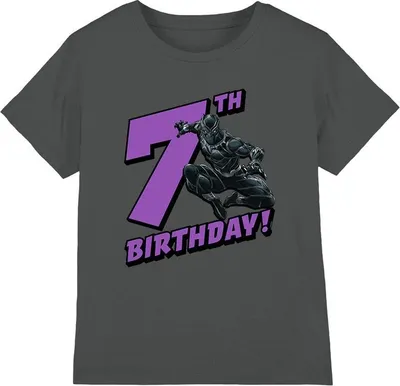 Produktbild von Black Panther - T-Shirt für Kinder - 7. Geburtstag TV4161 (116) (Holzkohle)