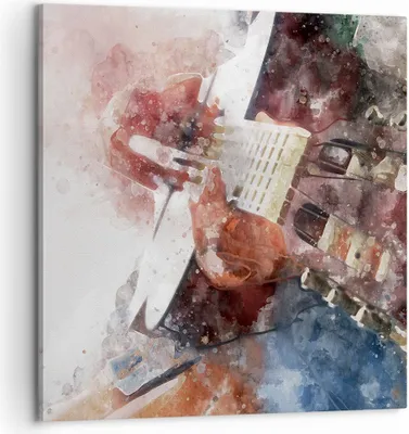 Produktbild von Bild auf Leinwand - Leinwandbild - Gitarre Musik - 60x60cm - Wand Bild - Wanddeko - Wandbilder - Leinwanddruck - Bilder - Kunstdruck - Wanddekoration - Leinwand bilder - Wandkunst - AC60x60-4000