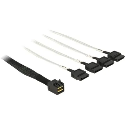 Produktbild von Delock - SATA- / SAS-Kabel - SAS 6Gbit/s - 4-Lane - 4x Mini SAS HD (SFF-8643) (M) zu SATA (W) - 1 m - eingerastet
