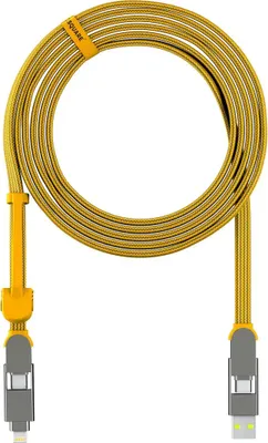 Obrázek produktu pro Rychlonabíjecí kabel Rolling Square inCharge XL 6 v 1 3 metry - nabíjecí kabel USB-C, Micro USB a Lightning pro iPhone, iPad a Android - žlutý