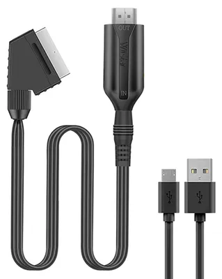 Imagen del producto de Convertidor de Scart a HDMI, compatible con 720/1080p, convertidor de audio/video para HDTV y más