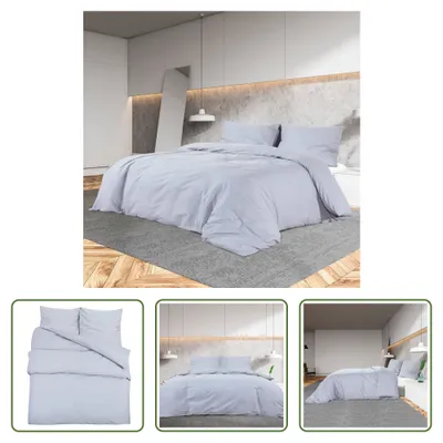 Zdjęcie produktu dla The Living Store Komplet pościeli szary 135x200 cm bawełna