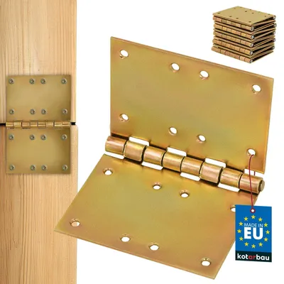 Produktbild von KOTARBAU® Türscharniere Gerollt Kantige 100 mm 152 mm Gelb Verzinkt 10 Stück