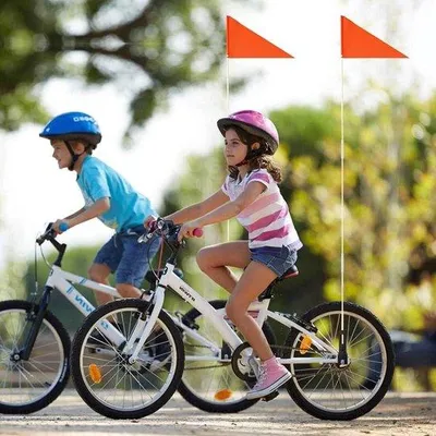 Image de Drapeau de sécurité pour vélo - Vélo orange - Vélo bien visible - Fibre de verre ultra-résistante - Longueur réglable