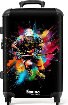 Obrázok produktu pre NoBoringSuitcases.com Tvrdý kufor stredný 67x43x25 cm, 72L, Graffiti Sport: hokej, cestovný kufor na 4 kolieskach