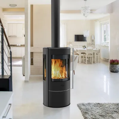 Produktbild von Fireplace K6240, Freistehende Feuerstelle, Geschlossen, Brennholz, Pellet, Schwarz, Drinnen, Rund