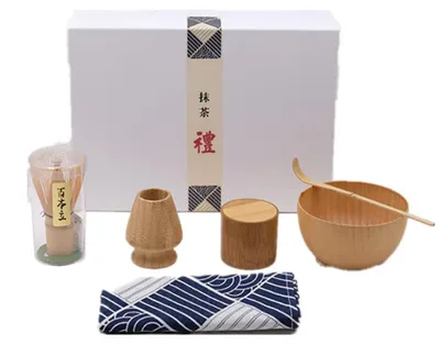 Matcha-Tee-Set, 5-teilig, Bambus, für Teezeremonie