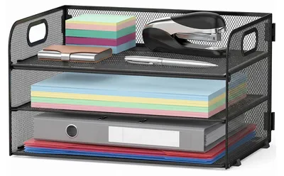 Produktbild von A4-Aufbewahrungsboxen mit 3 Fächern zur Büroorganisation
