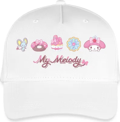 Produktbild von Spreadshirt My Melody Mit Flat Und Gebäckstücken Kinder Bio Basecap, One size, Weiß
