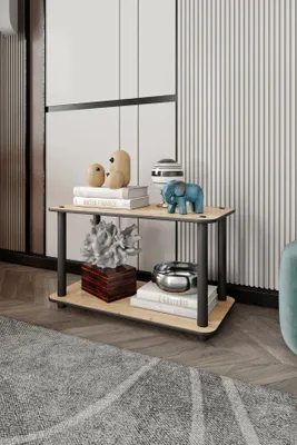 Produktbild von Skye Decor, Hochwertiger Couchtisch, 30 x 38 x 60 cm, 100% MDF, mit kompakten Kraftbeinen, Eiche, skandinavisches Design, modern und elegant für Ihr Zuhause.