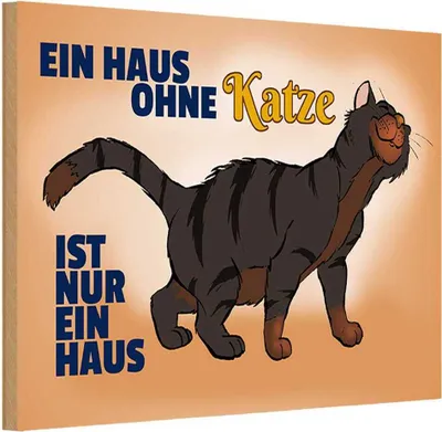 Produktbild von vianmo Holzschild 12x18 cm Haus ohne Katze ist nur ein Spruch Zitat