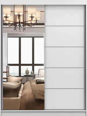 Produktbild von Schwebetürenschrank mit Aufsatz VISTA 05 WEIß/WEIß 150cm