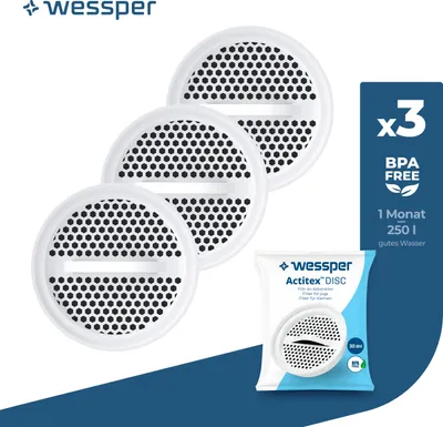 Immagine prodotto di Cartuccia filtro Wessper Classic Active Disc 58 mm x 15 mm | Compatibile con Brita Classic, Dafi Classic, PearlCo Classic, Anna Monomax | Cartuccia con ac