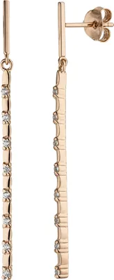 Produktbild von Ohrhänger lang 925 Sterling Silber rotgold vergoldet 16 Zirkonia Ohrringe Ohrste