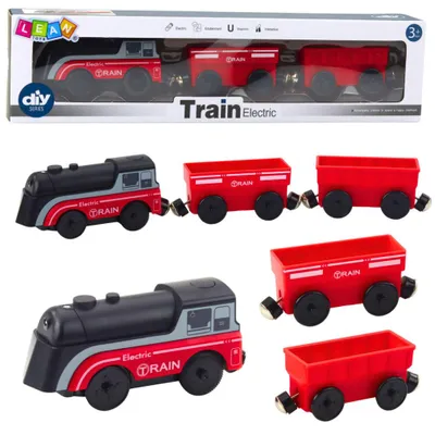 Immagine prodotto di Mini ferrovia elettrica locomotiva magnetica 2 vagoni rosso