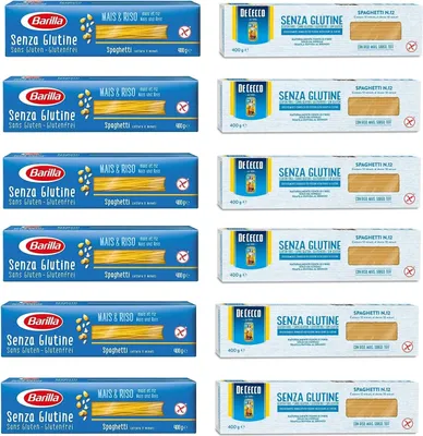 Produktbild von TESTPAKET Gluten Free Senza Glutine De Cecco Barilla Spaghetti Glutenfrei italienische pasta ( 12 x 400g )