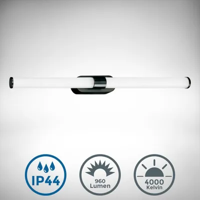 Immagine prodotto di B.K.Licht - Lampada a specchio a LED per il bagno con luce bianca neutra, lampada a specchio per il bagno con protezione dagli spruzzi IP44, lampada da parete a LED, applique a LED, 9W, 55 cm, nero