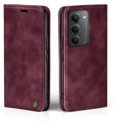 Produktbild von Handy Hülle für Xiaomi Redmi 15 / 15G Klapphülle Bookcase Flip Cover Handy Tasche Etui Farbe: Weinrot