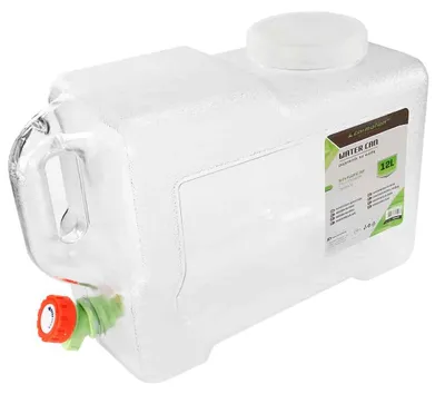 Productafbeelding van Waterjerrycan 12 l met kunststof kraan, transparant