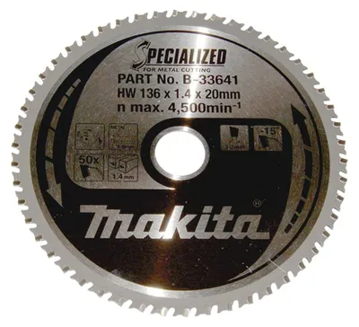 Produktbild von Makita SPECIALIZED Kreissägeblatt für Metall 136 x 20 x 1,4 mm 50 Zähne ( B-33641 )