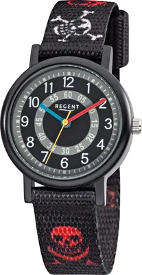 Produktbild von Regent F950 Aluminium Kinderuhr Textilarmband Pirat