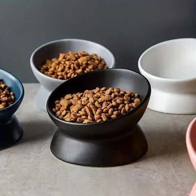 Produktbild von Antislip-Teller aus Keramik für Haustiere - geeignet für Katzen und Hunde - schwarz