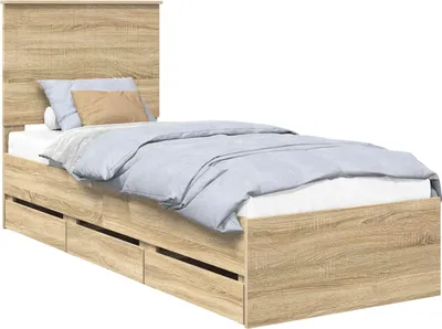 Image de Cadre de lit Chêne Sonoma 75 x 190 cm Bois Ingénierie