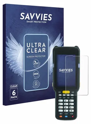 Produktbild von 6x Für Zebra MC3300X Schutzfolie Savvies Displayschutz Display Schutz Folie Klar Transparent
