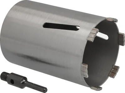 Produktbild von Diamantbohrkrone Ø 127 mm Nutzlänge 180 mm mit SDS+-Aufnahme 100 mm Segmenthöhe 10 mm Diamant Bohrkrone Trockenbohrkrone Kernbohrer Betonbohrkrone Kernbohrkrone BTEC