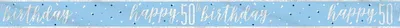 Produktbild von Großer Geburtstagsbanner zum 50. Geburtstag, blau & silber, aus Folie, ca. 274 cm