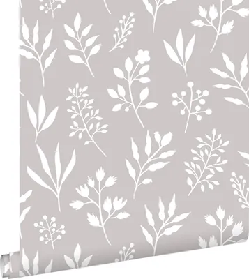 Obrázek produktu pro ESTAhome Tapeta ve skandinávském stylu s květinovým vzorem šedá 53 cm x 10,05 m