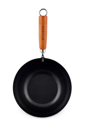Produktbild von Ken Hom KH320001, Rund, Wok-/Bratpfanne, Schwarz, Kohlenstoffstahl, Keramik, Gas, Halogen, Induktion, Holz