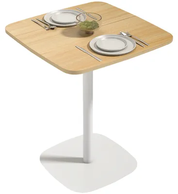 Produktbild von Quadratischer Esstisch fš¹r 2 Personen, Kš¹chentisch mit Tischplatte in Holzoptik und quadratischem Fu?, 60 x 60 x 75 cm, Naturholzoptik