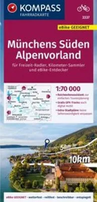 Immagine prodotto di Carta ciclistica KOMPASS 3337 Monaco di Baviera Sud, Prealpi 1:70.000