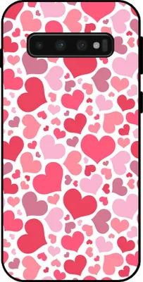 Produktbild von Smartphonica Telefon Fall geeignet für Samsung Galaxy S10 mit Herzen drucken - Herzen Design TPU Backcover Fall - Kinder Fall mit Herzen Design