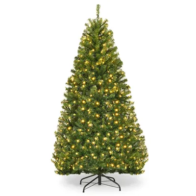 Imagen del producto de Árbol de Navidad artificial LED de 150 cm, con 600 puntas de PVC, 150 luces LED, 11 modos de iluminación, 5 cambios de color y soporte de metal. Árbol de Navidad verde