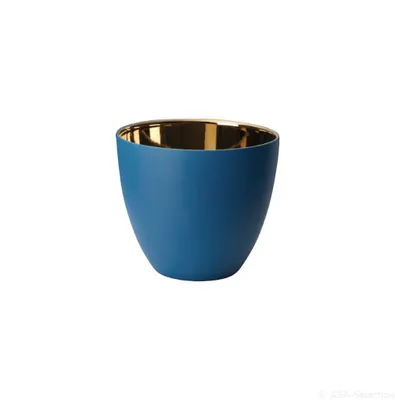 Image de ASA Photophore bleu, intérieur or brillant d. 7,2 cm, h 6,5, porcelaine, Pantone 302