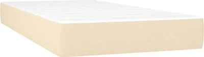 Image de Matelas de lit à ressorts ensachés fermeté moyenne Crème 90x190x20 cm Tissu