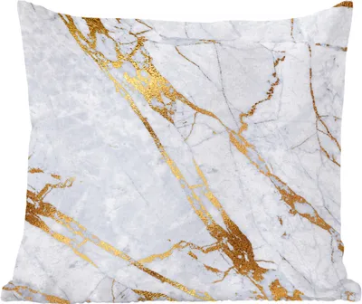 Produktbild von MuchoWow® Zierkissen Sofakissen Wohnzimmer Dekokissen 50x50 cm Marmor - Muster - Gold - Komfort - Sofakissen