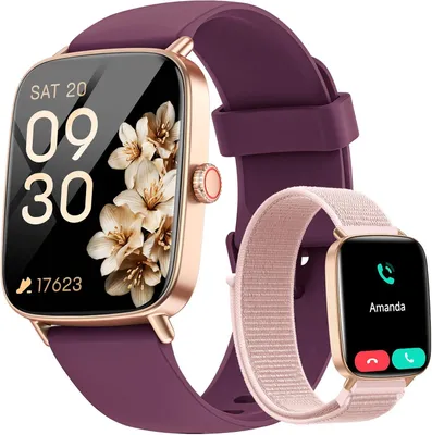 Smartwatch Damen mit Telefonfunktion,1.85" HD Uhren Damen mit Herzfrequenz Schlafmonitor SpO2 Schrittzähler,110+Sportmodi Fitnessuhr,IP68 wasserdichte