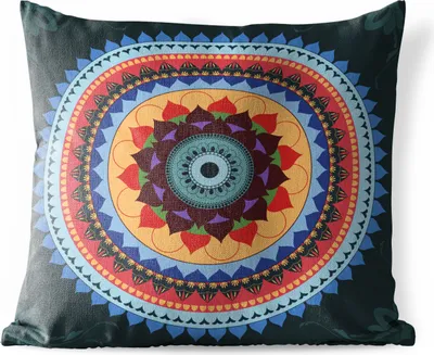 Produktbild von MuchoWow® Outdoor Kissen - Mandala-Rangoli - 40x40 cm - Wetterfest - Lounge Kissen - Kopfkissen - Interieur - Polster mit Bild