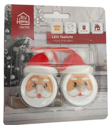 Produktbild von LED Teelichter Weihnachtsmann 2er Set Kerzen Tisch Dekoration