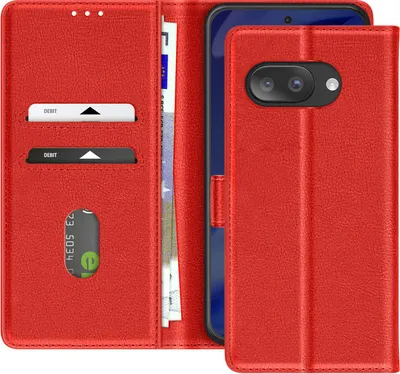 Produktbild von Avizar, Wallet-Etui Chesterfield genarbt mit Stand für Google Pixel 9a, Rot