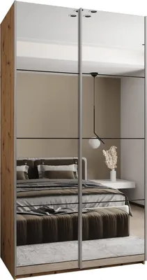 Produktbild von MEBLE KRYSPOL LUX 2 Schrank - 245,5x130x64cm - Artisan, Schwarz, Silber