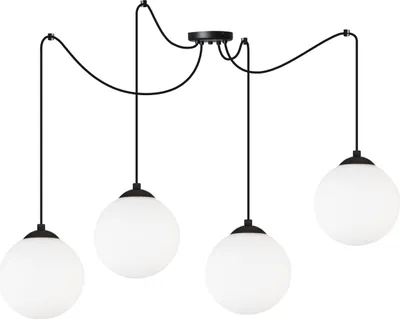 Immagine prodotto di Lampada a sospensione a forma di ragno con sfere nere da 15 cm – Lampada a sospensione LED moderna dal design elegante